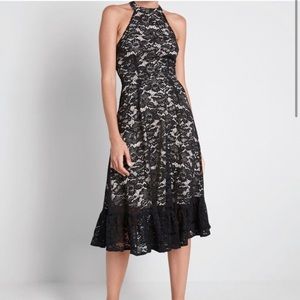 ModCloth black/nude lace halter dress